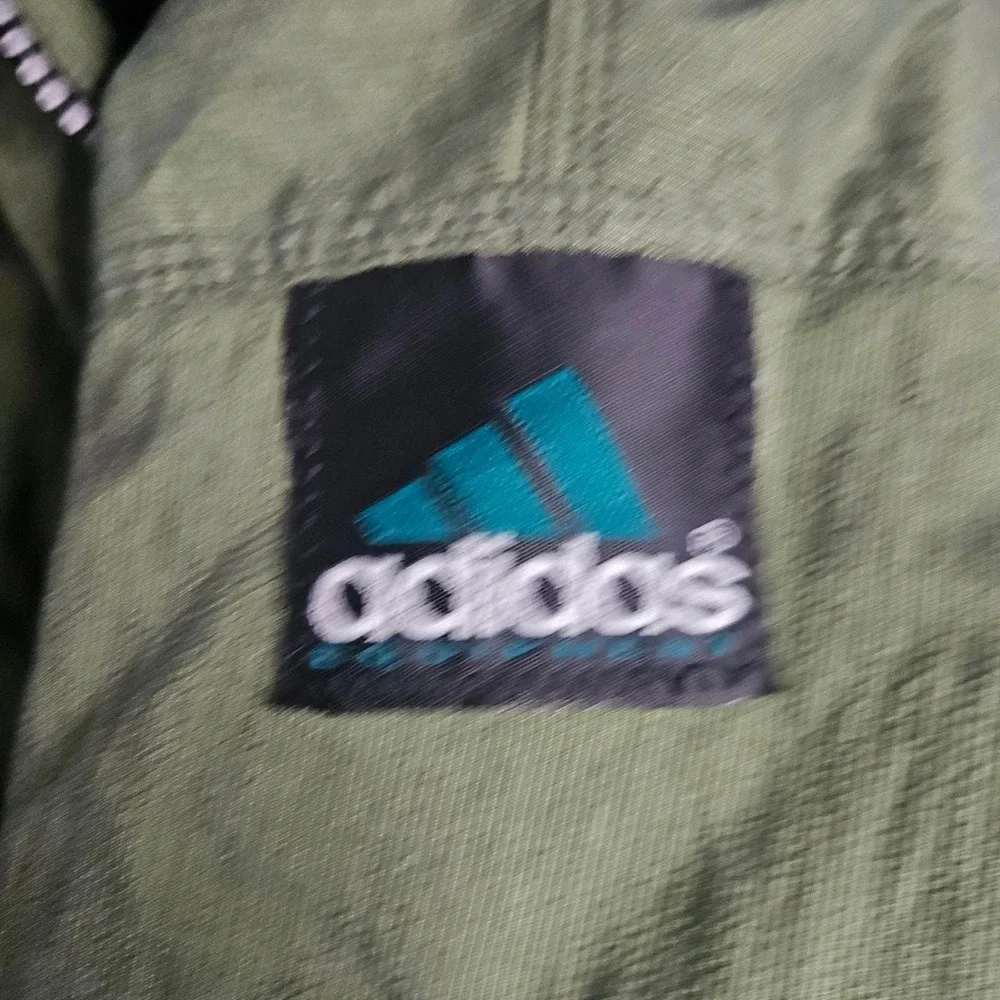 Vtg Adidas Equipment Anorak Jacket Olive Green‎ Half Zip Hooded Mens Medium 90s